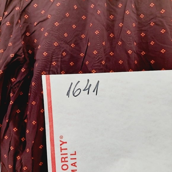 LOFT Outlet Crimson Brown Red Dots Pattern Tunic Women Top Blouse P1641 - Picture 7 of 7